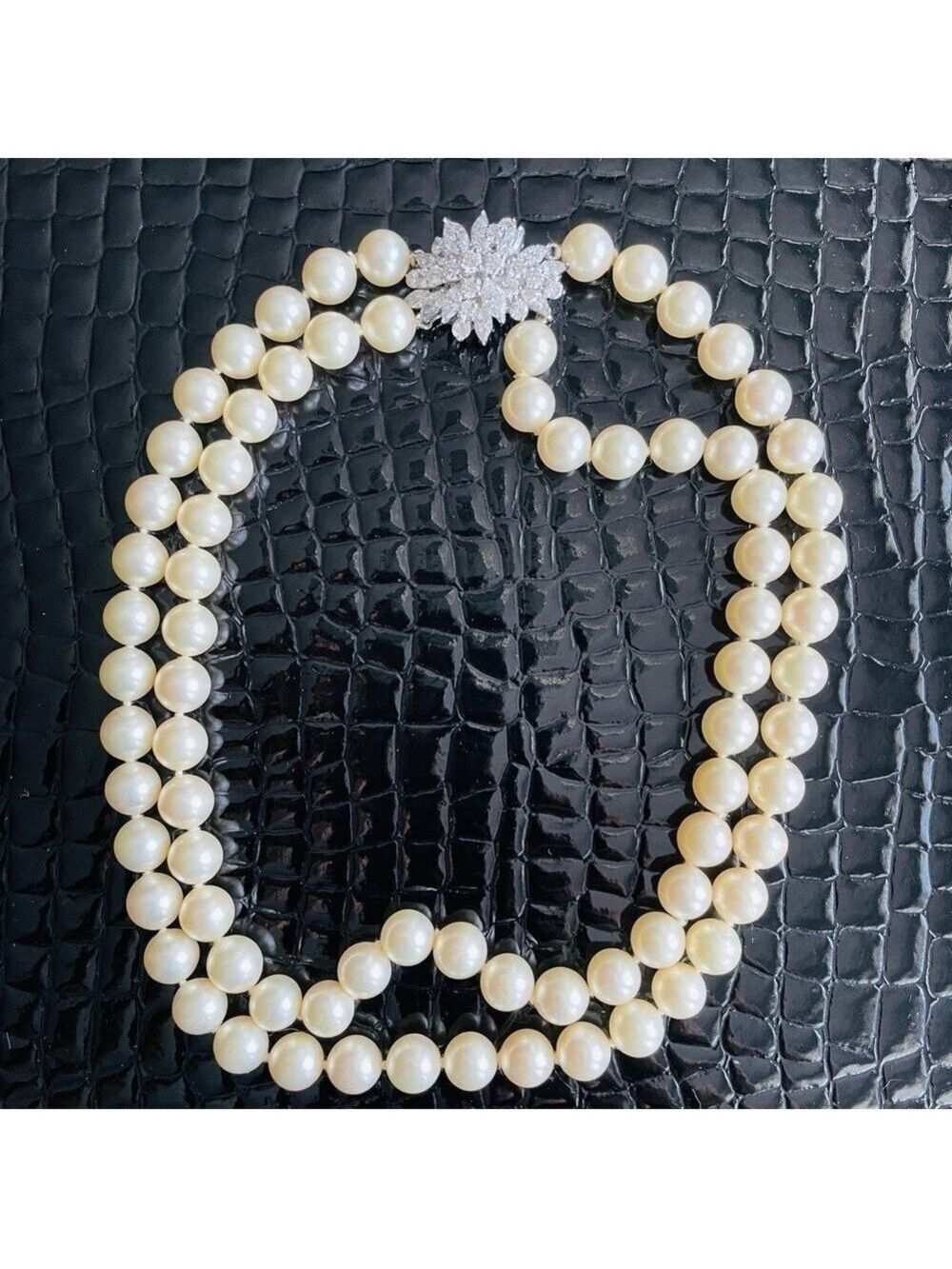 Vintage Fantasia By DeSerio Double Strand Simulated Pearl Necklace With … - Picture 8 of 15